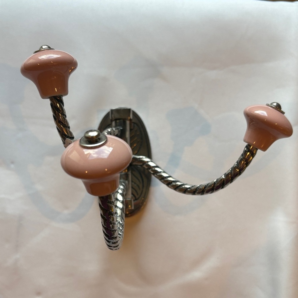 Anthropologie Pink and Silver Wall Hook
